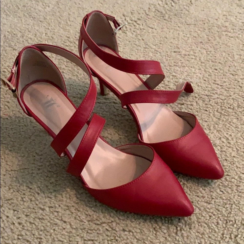 Red Kitten Heels